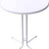 KT85 Klappstehtisch in weiss mit Tischplatte Original SEVELIT in Ø85 cm weiss mit weisser Kante. TÜV- und GS-Zeichen für Tischplatte UND Untergestell. Alle Ersatzteile verfügbar. Deutsches Produkt!