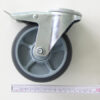 Seitenansicht: Rolle Standard MIT Bremse mit Rückenloch und Radgröße von 125 mm