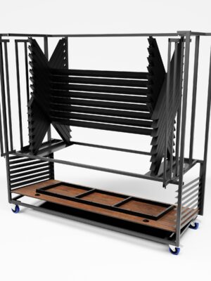 Transportwagen für Exclusive Outdoor Sitzgarnitur LUX – robuster Wagen zum sicheren und platzsparenden Transport von Tisch und Bänken.