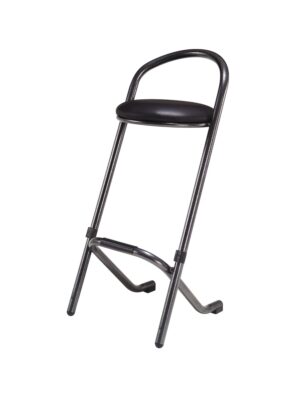 Barhocker Flap Stapelbar mit schwarzer Sitzfläche und stabilem Metallgestell in modernem Design
