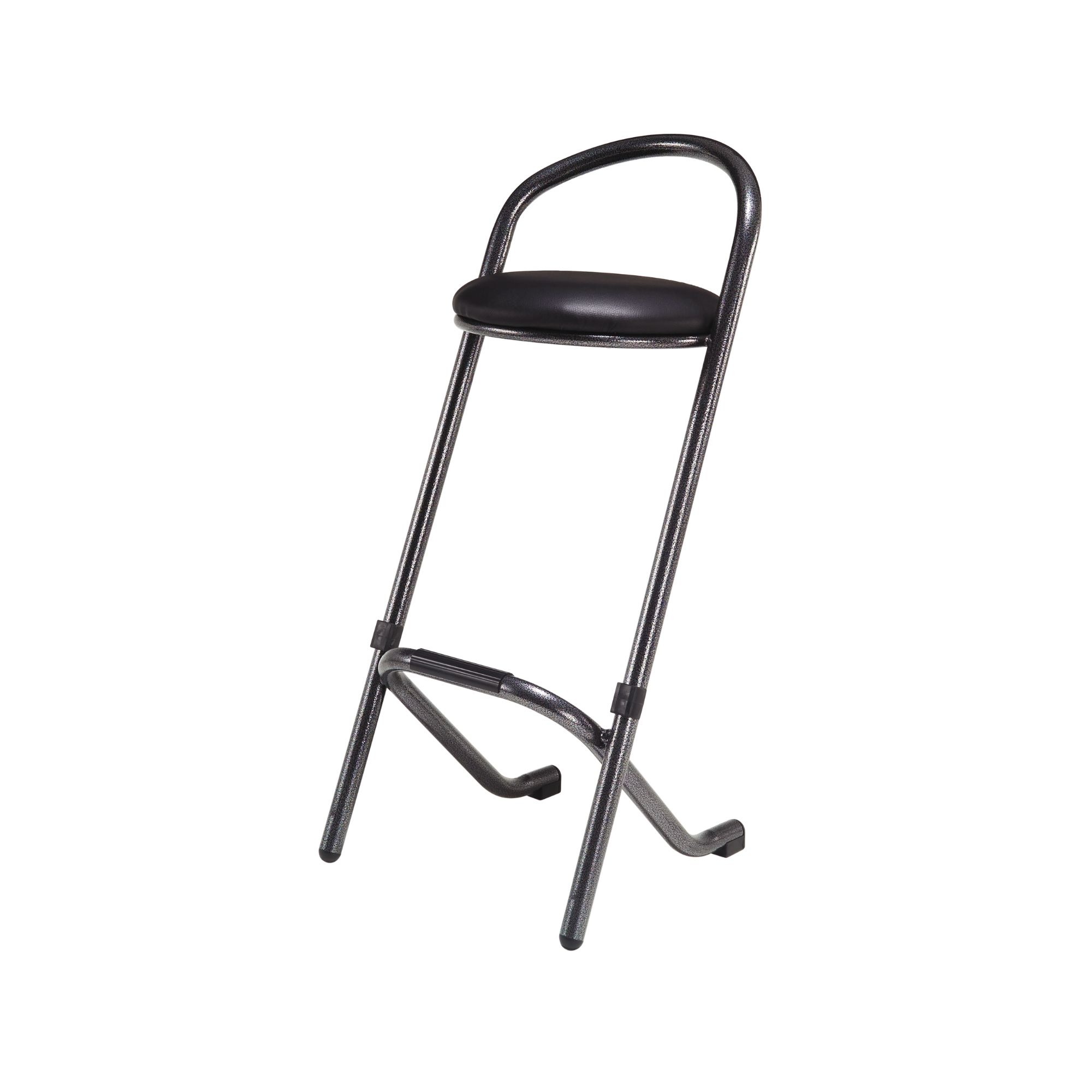 Barhocker Flap Stapelbar mit schwarzer Sitzfläche und stabilem Metallgestell in modernem Design