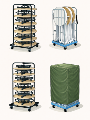 Stehtische mit Transportwagen