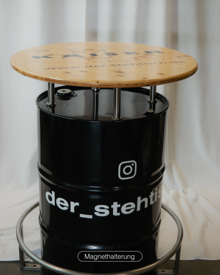 Magnethalterung Stehtisch Fass