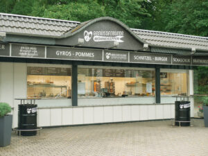 Stehtisch-Fass Gastronomie bedruckt